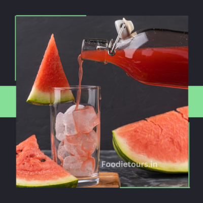 Watermelon juice with crushed ice and Mint